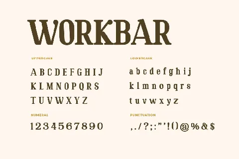 Workbar font