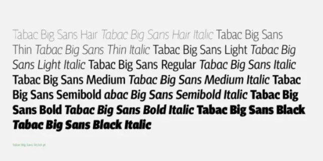 Tabac Big Sans Family font