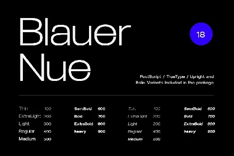 Blauer Nue font