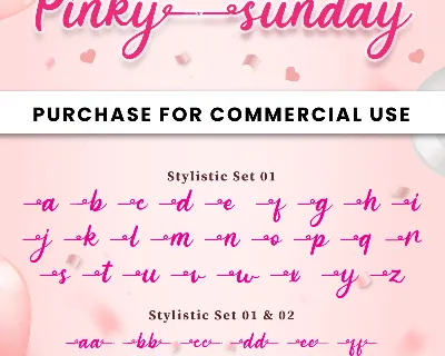 Pinky Sunday - Personal Use font