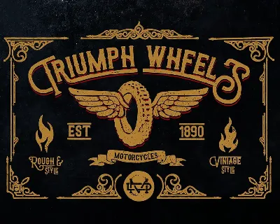 Triumph Wheels Rough font