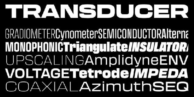 Transducer Family font