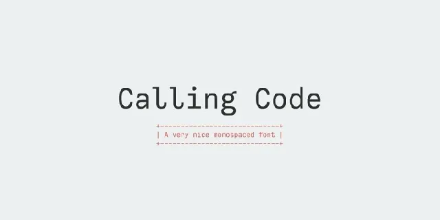 Calling Code font