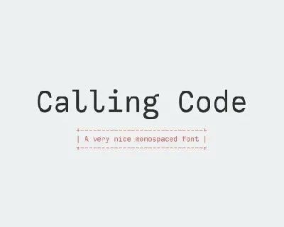 Calling Code font