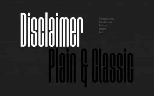 Disclaimer Typeface font