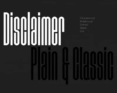 Disclaimer Typeface font