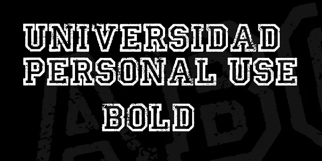 UNIVERSIDAD PERSONAL USE font