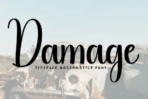 Damage Script font