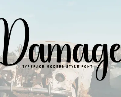 Damage Script font