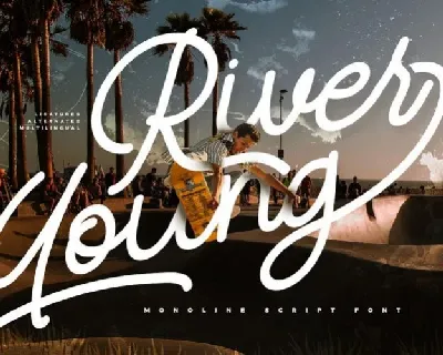 River Young Monoline Script font