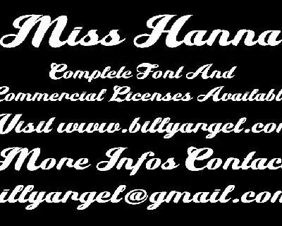 Miss Hanna Personal Use font