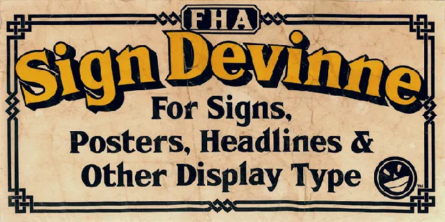 FHA Sign DeVinneNC font