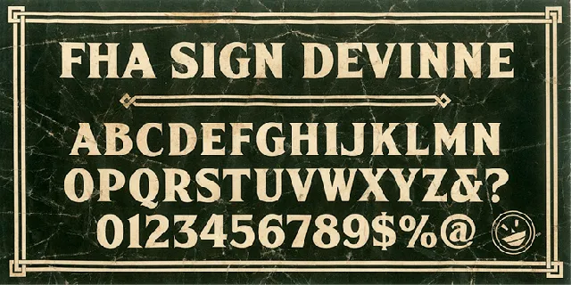 FHA Sign DeVinneNC font