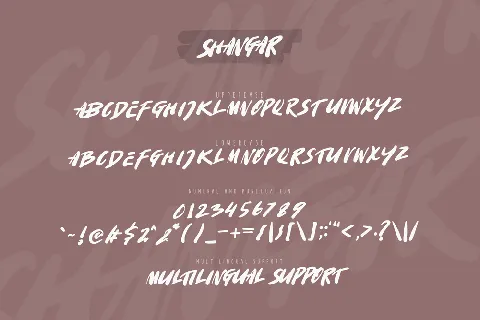 Shangar font