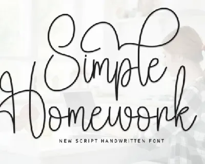 Simple Homework Script font