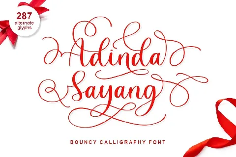 Adinda Sayang Calligraphy Script font