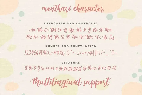 Menthari Lovely Handwritten font