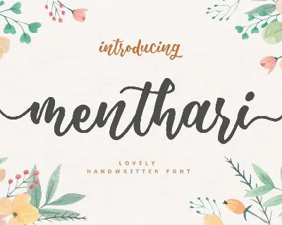 Menthari Lovely Handwritten font