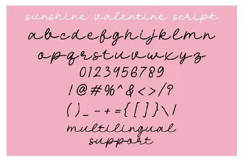 Sunshine Valentine Script font