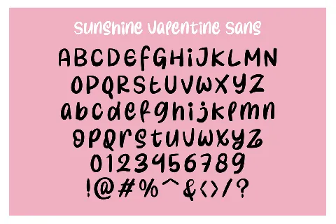 Sunshine Valentine Script font