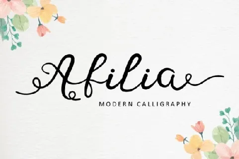 Afilia Modern Calligraphy font