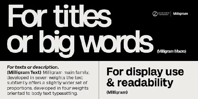 Milligram Family font