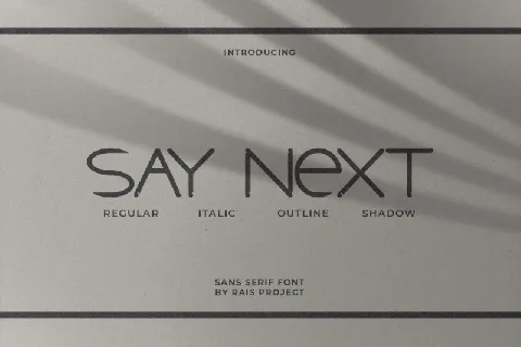 Say Next font