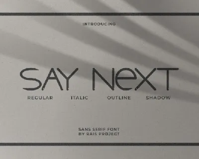 Say Next font