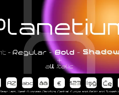 Planetium-X font