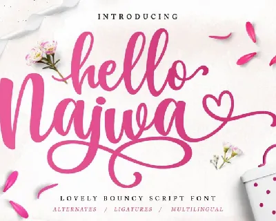 Hello Najwa Script font