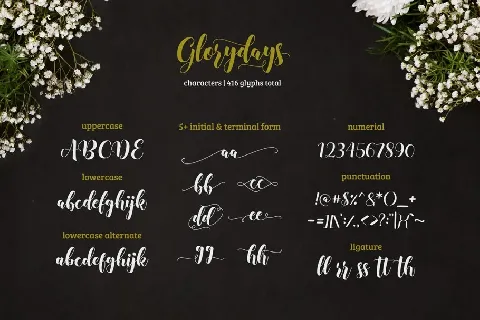 Glorydays Cursive font