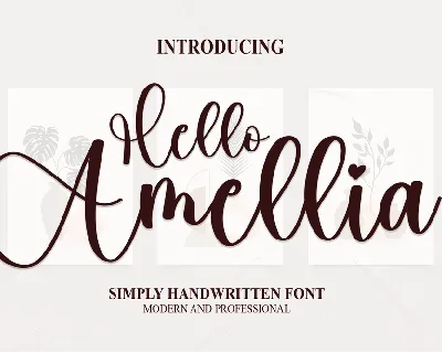 Hello Amellia font