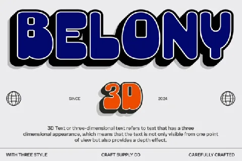 Belony 3D font