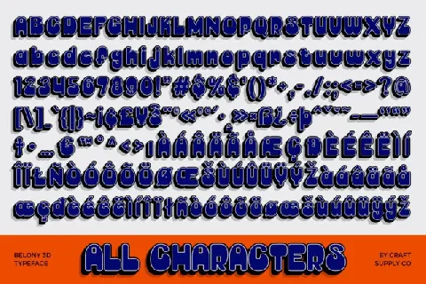 Belony 3D font