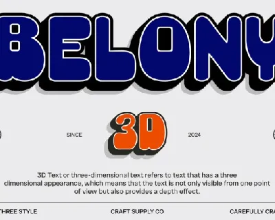 Belony 3D font