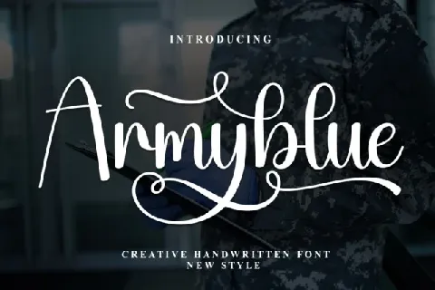 Armyblue Script font