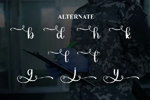 Armyblue Script font