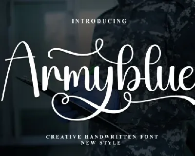 Armyblue Script font