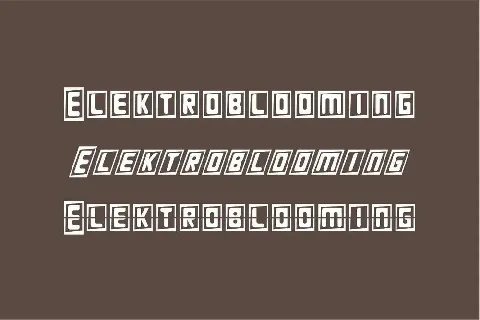 Elektroblooming Demo font