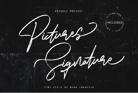 Pictures Signature font