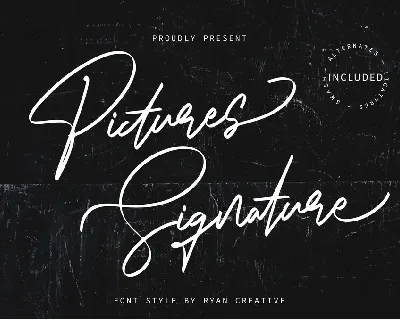 Pictures Signature font