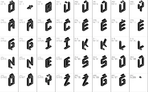 3D Isometric font