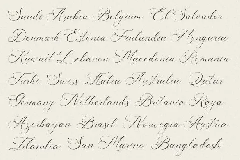 America Calligraphy font