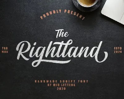 Rightland Modern Bold Script font
