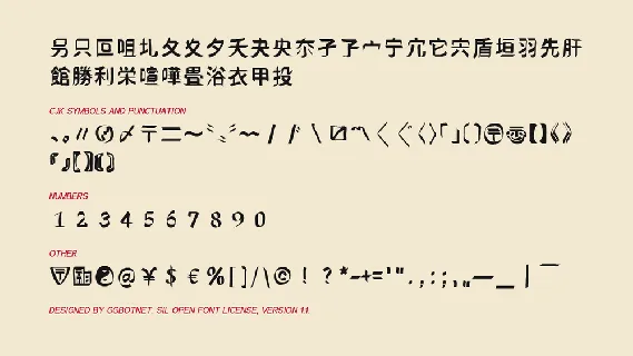 Naganoshi font