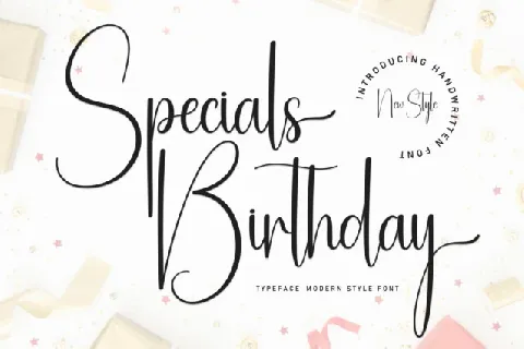 Specials Birthday Script font