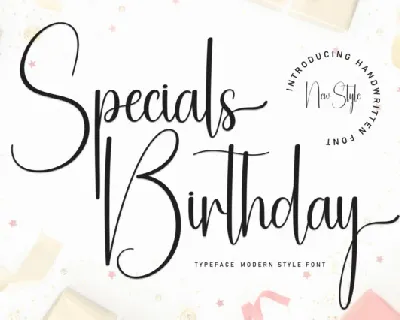 Specials Birthday Script font