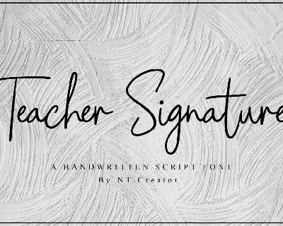 Teacher Signature font