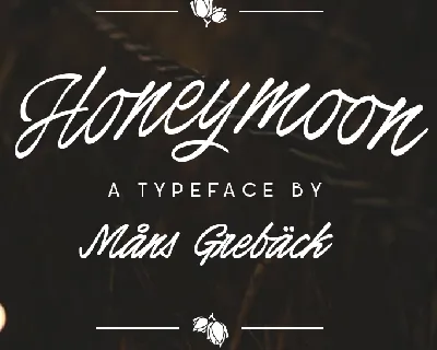 Honeymoon PERSONAL USE font