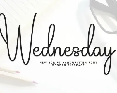 Wednesday Script font